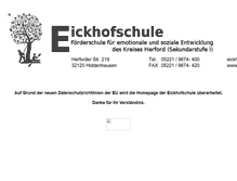 Tablet Screenshot of eickhofschule.de